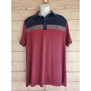 Izod Polo Shirt Mens Large L Blue Golf Lightweight Breathable Stretch Casual EUC